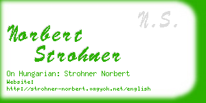 norbert strohner business card